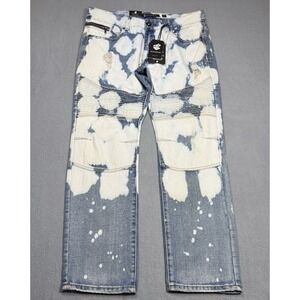 Rocawear Jeans Mens 36x30 Spotted Bleach Slim Fit Stretch Denim NEW